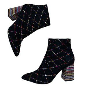 Betsey Johnson Kassie 8.5 Rhinestone Boot Party Rainbow Multicolor